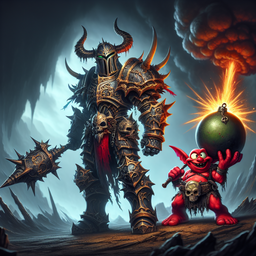 Warhammer Embergard Red Gobbo Character Illustration for Gaming